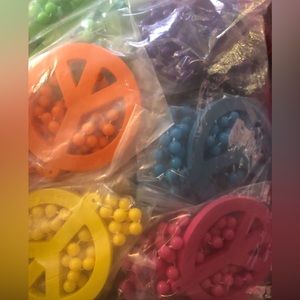 1 Dozen Peace Sign Medallion Bead Necklaces